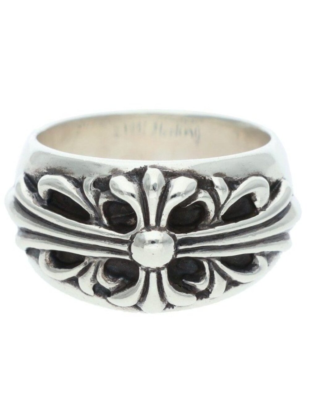 Chrome Hearts Flrl Floral Cross Silver Ring